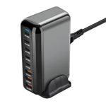[GaN Tech]LinkMejor YMX-908-600W 600W 8-Port USB PD Charger 5USB-C+3USB-A QC PD Fast Charging Desktop Charging Station EU Plug US Plug for iPhone 16 16 Pro 15 14 13 Pro Max for Huawei Mate XT for Xiaomi 15pro