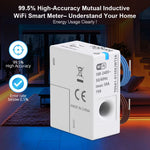 TONGOU Tuya Smart WiFi Energy Meter 1-50A Electric Sensor Real-Time Current Voltage Power Consumption Monitoring Home Assistant Control