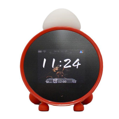 LinkMejor AICK1 Smart AI Alarm Clock 2.8 Inch Screen AI Voice Assistant Multi-Language Support Pomodoro Timer Colorful Ambient Light Fun MushroomHead Design