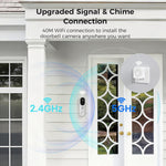 Hiseeu DB04 4MP 2K HD WiFi Doorbell Camera IR Night Vision Motion Sensor Two Way Audio 2.4G 5G Wireless Smart Video Doorbell for Home Security