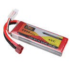 LinkMejor 7.4V 2200mAh 45C 2S LiPo Battery T Plug for Wltoys 124016 124017 RC Car