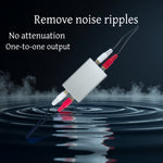 Passive Audio Noise Isolator RCA Stereo Interface Aluminum Alloy Shell Plug and Play Removes Ground Loop Interference Signal Noise Reduction No Power Required Audio Filter Noise Cancelling Device