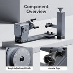 [EU/US Direct]LONGER Nano Rotary Extension Claws 180° Adjustable Angle Independent Dial Design Versatile Support Precise Stand for Engraving
