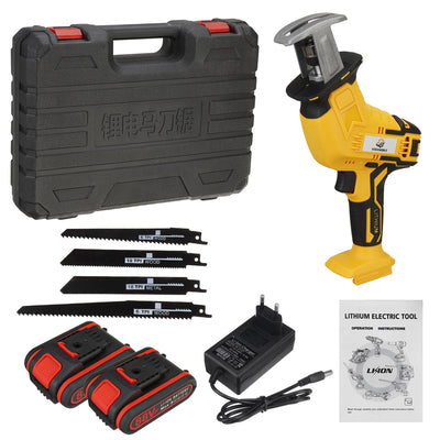 LinkMejor 88VF 10mm Cordless Electric Reciprocating Saw w/ 4 Blades Electric Wood Cutting Recip Prunning