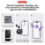LinkMejor ERAZER XF28 AI Translation Headset Wireless bluetooth 6.0 Earphone LCD Full-Color Smart Display 12mm Speakers 135 Languages Open-ear Sports Headphones