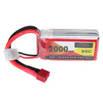 LinkMejor 7.4V 2000mAh 95C 2S LiPo Battery T Deans Plug for HSP RGT 18000 RC Car