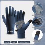 LinkMejor 1 Pair of Warm Winter Gloves Men Women Outdoor Sports Touchscreen Non-Slip Cycling Gloves Thin Edition with Velvet-L/XL