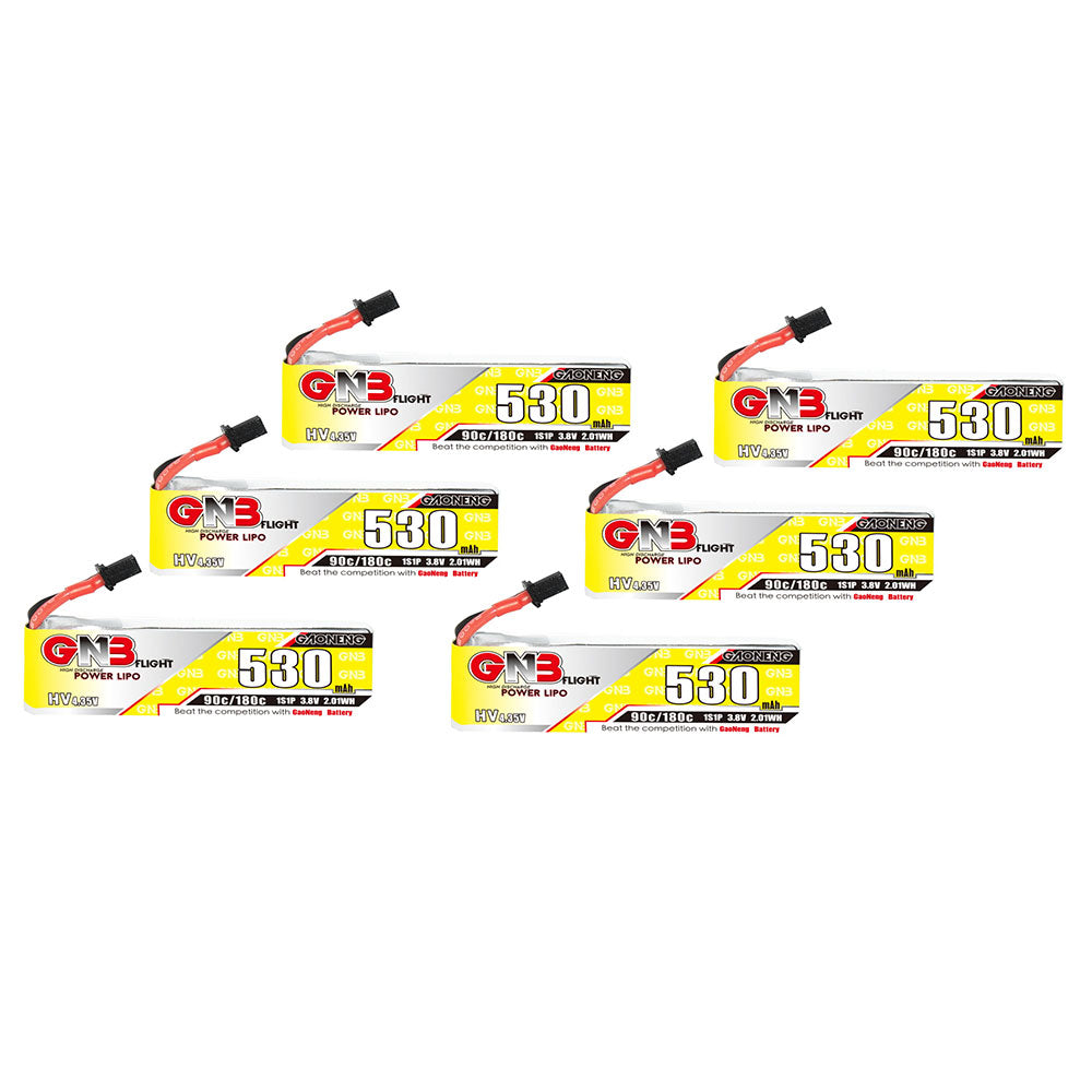 6PCS LinkMejor GNB 3.8V 530mAh 90C 1S LiHV Lipo Battery A30 Plug for Sub250 Nanofly20 Emax Tinyhawk S BetaFPV Beta75X Whoop RC Drone FPV Racing