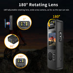 CS11 1080P Back Clip Camera Video Recorder 180 Degree Adjustable Lens Cycling Recorder Built-in LED Light WiFi Support 256GB TF Card Portable Sports Action Camera