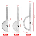 180 Degree Protractor Metal Angle Finder Goniometer Angle Ruler Stainless Steel Woodworking Tools Rotary Measuring Ruler