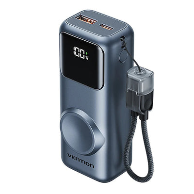 Vention FKP 22.5W 38.5Wh 10000mAh Magnetic Wireless Power Bank with LED Digital Display Come with USB-C Lanyard Cable External Battery Power Supply with 1 Input & 3 Outputs Support QC PD PPS AFC SCP FCP Apple2.4A Fast Charging for iPhone 17 17Pro
