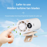 X30 Refrigeration Clip Fan Semiconductor Ice Cooling Turbo Motor 18000 RPM 1800mAh 5W Stepless Speed Smart Display 360 Degree Rotation