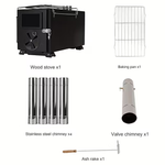 Xmund Winter Wood Burning Stove with 5 Chimneys Portable Camping Outdoor Fire Pit Black Stainless Steel Tent Stove for Cooking & Heating Campfire Cooking