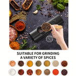 IPRee Automatic Electric Salt and Pepper Grinder Set Battery Powered with Ceramic Grinder Core Adjustable Coarseness LED Light Dual Chamber Kitchen Gadgets Spice Mill
