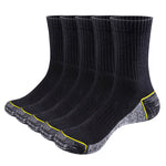 LinkMejor 5 Pairs Men Sports Cotton Socks Athletic Cushioned Hiking Walking Socks Terry Thermal Socks Moisture Wicking Casual Socks Fitness Socks