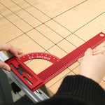 LinkMejor CL-300MM T Type Multi-Angle Ruler Square Measuring Ruler Aluminum Alloy Woodworking Measuring Tool