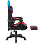 LinkMejor RGB Gaming Chair with Speakers Music Rhythm LED Lights Computer Chair with Massage Lumbar Surport 135°Recliner with Footrest Ergonomic Video Game Chairs for Adults