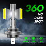 LinkMejor A700-F8 H7 6500K 2PCS 50W Car Headlight LED Bulbs 10000LM Waterproof 12V-24V LED Front Headlamp White Light