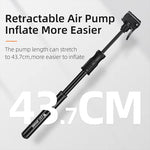 WEST BIKING 100PSI Mini Bicycle Air Pump Portable Hand Pump Hose MTB Mountain Road Universal Schrader Presta Valve Waterproof Tire Inflator for Ball Cycling