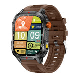LinkMejor V35 2.01-inch HD Screen LED Flashlight 1100mAh Massive Battery Compass Voice Assistant bluetooth Call Heart Rate Blood Oxygen Monitor Sleep Monitoring Multi-sport Modes IP68 Waterproof Smart Watch
