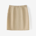 LinkMejor Women Street Fashion OL Work Skirts Side Pockets Plain Zipper Commute Mini Pencil Overskirts