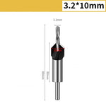 4-in-1 Countersink Drill Bit Set with Low Friction Depth Stop 6.25mm Shank Tungsten Steel Drill Bits 2.8mm 3.2mm 3.5mm 4.0mm Drill Bits for Woodworking Metalworking