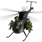 LinkMejor F118S 1:16 Scale MH-6 MD500 Little Bird 2.4G 9CH GPS Stabilized Flybarless RC Helicopter RTF