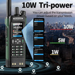 Baofeng BF-UV32 GPS Walkie Talkie 10W Long Range Multi Band Bluetooth App 1000 Channels USB-C EU Charge Portable 2-Way Radio