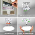 Elfeland 48W RGB Ceiling Light Remote Control with 16 Million Colors Dimmable Multiple Scene Modes LED Flush Mount Ceiling Lamp
