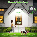 Elfeland Outdoor Split LED Solar Light Waterproof Motion Sensor 7 Lighting Modes With Remote Control 3 Meter Cable for Landscape Patio Garden Lighting