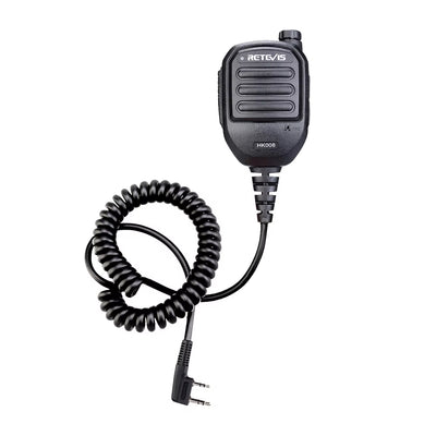 LinkMejor HK008 Adjustable Volume Shoulder Speaker Microphone with Removable Battery Clear Sound Amplifier for Two Way Radios 360 Rotating Belt Clip Walkie Talkie Accessory