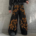 LinkMejor Mens Solid Color Gradient Pattern Pant Comfortable Button Zipper Wide Legged Long Trousers for Men