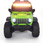 Upgraded Headlights Roof Bumper Angel Eye Spare Tire Holder LED Lights for Jeep for Ford Bronco Axial SCX30 1/30 Micro Off-Road Truck RC Cars Vehicles Models Parts