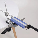 RX-009 Professional Knife Sharpener with 4 Whetstones Dual Clamps 360° Rotation Flip Design Fixed-Angle Stainless Steel Kitchen Chef Knife Sharpening Kit Abrasive Holding System Tools