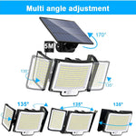 Elfeland 328LED Solar Light Outdoor Lamp Super Bright Motion Sensor Waterproof 3 Working Modes Spotlight Solar for Garden Securi for Outside Landscape