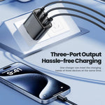 [GaN Tech] Toocki TCT40-22EU 40W 3-Port USB PD Charger USB-A+2USB-C PD Fast Charging Wall Charger Adapter EU Plug for iPhone 17 17Pro 16 Pro Max 15 14 13 for Xiaomi 17pro for Huawei Mate XTs for OPPO for VIVO
