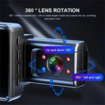 3 inch IPS Screen 3-Channel Driving Recorder 1080P HD 360° Rotation Dash Cam Without / With WiFi Loop Recording