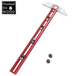LinkMejor Hooked On Wood MT-2465 PRO Scriber Marking T Square Ruler Aluminum Alloy Hole Positioning Marking Gauge