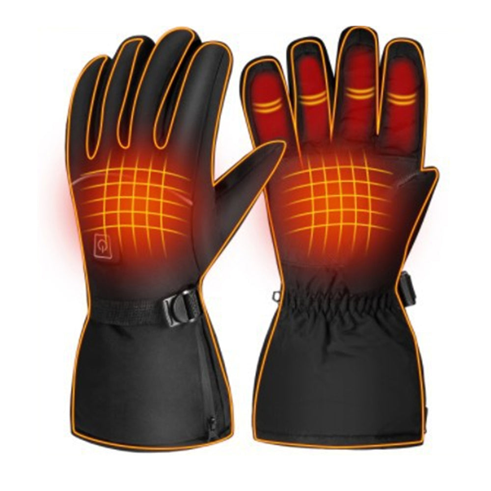 Electric Heated Gloves Winter Skiing Heated Gloves Warm Waterproof Rechargeable Heating Thermal Gloves For Snowmobile Outdoor