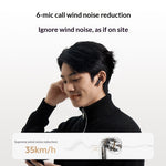 QCY Ailybuds E50 TWS Earbuds Half-in-ear bluetooth V6.0 Earphone -50dB Active Noise Cancelling 6-Mic Call Noise Reduction LCP Liquid Polymer Diaphragm Hi-Res LDAC Audio IPX5 Waterproof Sports Headphones