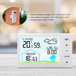TS-FT006 Indoor Digital Thermometer and Hygrometer Mini LCD Wall Wireless Multifunctional Mini Clock with Humidity Weather Station