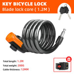 LinkMejor Anti-thief Key Bike Lock 1.2m Length Steel Alloy Tough Protection Waterproof Portable Bicycle Lock for MTB Bicycle Road Bike