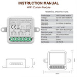 Tuya Smart Wifi Curtain Switch Module 3A Support 1/2 Gang Electric Motor for Roller Blinds Shutters APP Remote Control Compatible with Amazon Alexa & Google Home