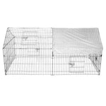 PawGiant Chicken Coop Run Cage Upgrade 86.6"×40"×38" Metal Chicken Fence Pen Pet Playpen Enclosures with Protection Cover&Ground Nail,Cage Indoor Outdoor Yard for Small Animals Cat Hen Duck Rabbit