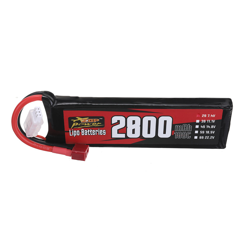 LinkMejor Power 7.4V 2800mAh 100C 2S LiPo Battery T Plug for RC Car