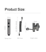 Stainless Steel Toilet Spray Gun Set with Adjustable Modes Spring-Loaded Hose and 360° Support Bathroom Bidet Sprayer for Hygiene Cleaning for Shower Diapers