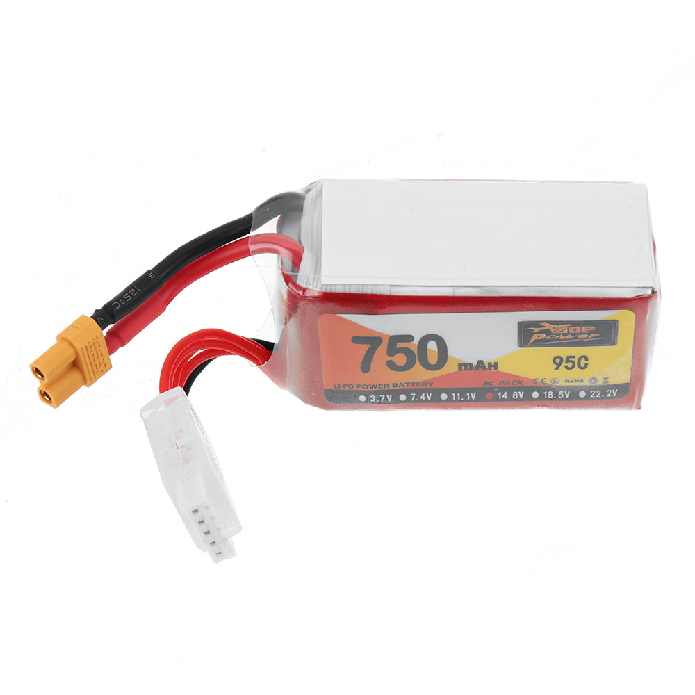LinkMejor 14.8V 750mAh 95C 4S LiPo Battery XT30 Plug for SpeedyBee Bee35 Crux35 RC FPV Racing Drone