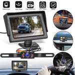 4.3inch Car Rear View License Plate Backup Camera with Monitor Screen for Vehicle Van Night Vision Reverse HD Parking System