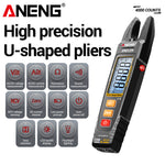 LinkMejor PN129 Digital Clamp Meter 600V 100A Multimeter with LCD Backlit Display Flashlight Auto Power Off NCV Data Retention