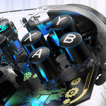 G6 Pro Wireless bluetooth Transparent Gaming Controller with Hall Trigger Carbon Film Joystick RGB Lighting Six Axis Gyro Vibration Macro Back Keys for PC Switch Android iOS